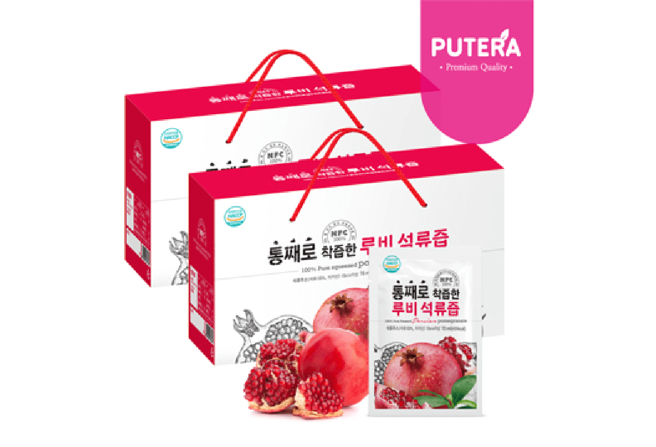 Ruby pomegranate whole squeezed juice